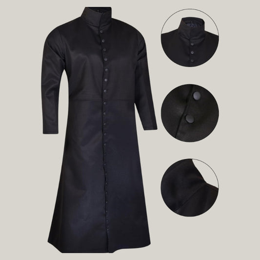 New Matrix Heavy Duty Black Gothic Trench Coat Victorian Style