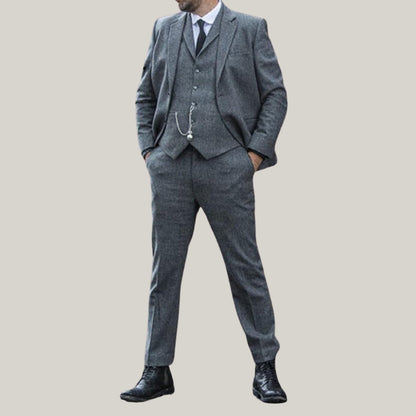 New Premium Men's tailored suit | 3-piece suit | Grey tweed |  | Peaky Blinders | Thomas Shelby | Blue Rolls Bespoke