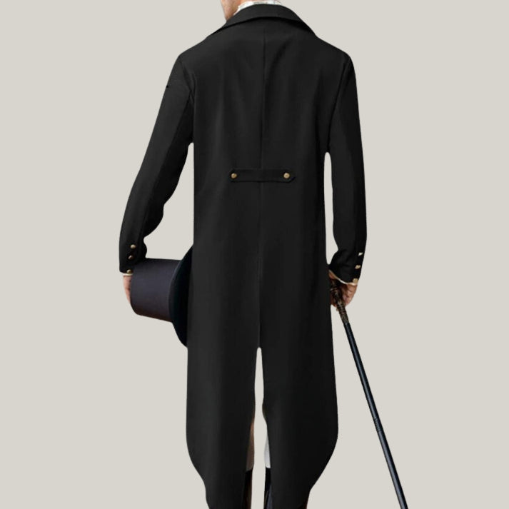 New Male Vintage Coat- Long Sleeved Men V-Neck Solid Vintage Costume Jacket Trench Coat - Custom made - Limited edition