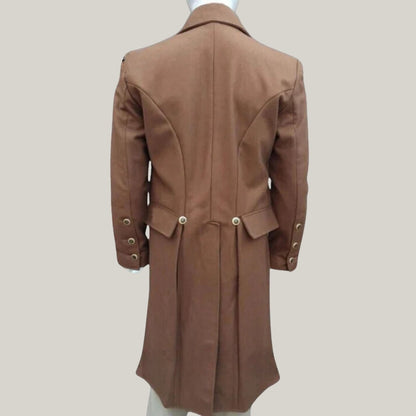 New Men's Tail Coat - Wedding Regency Coat, Brown 1810-1830 Regency Tailcoat, 19th Century Wool Regency Georgian Double Breasted Tailcoat