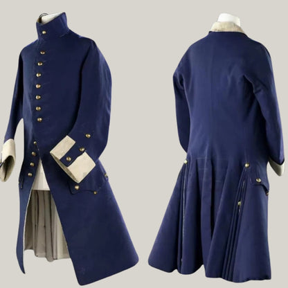 Men's 18th Century Navy Blue Pirate Coat - Historical Reenactment | Blue Rolls