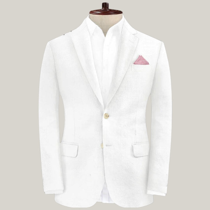 New Premium Men's tailored suit | 3-piece suit | White Suit| Premium White Two Button Jacket Style | Blue Rolls Bespoke