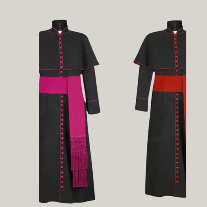 Bishop Cassock - Cosplay legend Clergy Robe with Cincture Medieval Clergyman Vestments Roman Priest Robe