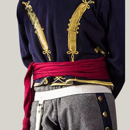 Royal Navy Blue Horse Artillery Gold Braiding Wool - Blue Wool Hussar Jacket with Gold Cuffs Military Inspired unisex Coat | Custom Tailored