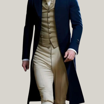 Handmade Mr Darcy Brand New Men's Dark Blue Regency 1800's Regency tail coat- Long Tail coat  - Custom coat - Blue Rolls Bespoke