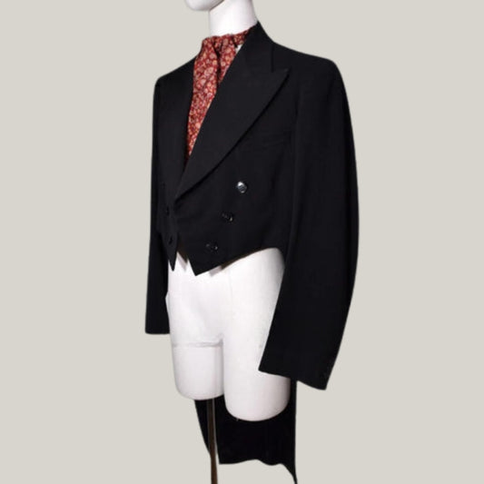 Original Vintage 1930s Tailored Regency Tailcoat – Men's Black Wool 18th Century Style | Made by BlueRolls