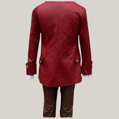Men's Red Wool 18th Century Military Custom Made Victorian Regency Tailcoat