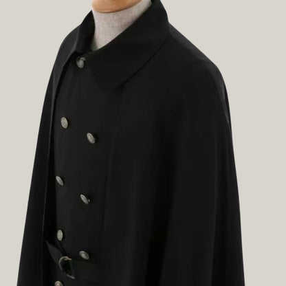 Men's Inverness Cape - 100% wool, black gothic Halloween coat -  Halloween black coat
