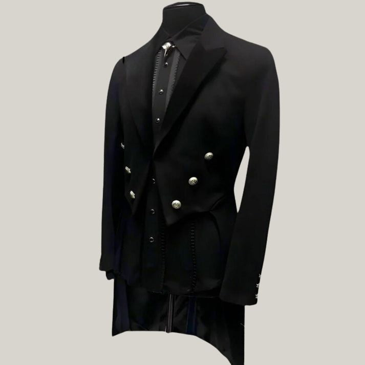 A Formal Black Victorian Coat With Tails - Mens Victorian Tailcoat - Regency Tailcoat - Victorian Style Hand Made