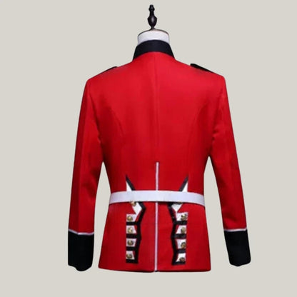 British Uniform Royal Guard Soldier Costume Mens Fancy Dress Outfit Grenadier - Red Men's Soldier Grenadier Royal Trooper Wool Jacket