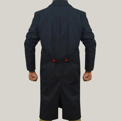 Men's New Black Trench Coatt-  Sherlock Holmes Benedict Cumberbatch Classic Cape - Robe Cotton