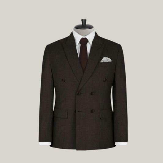 New Premium Men's tailored suit | 2-piece suit | Dark Brown | Napolean Dark Brown Double Breasted Jacket Style | Blue Rolls Bespoke