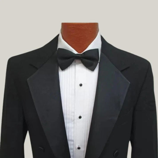 Hand Made - Men's Black Tuxedo Tailcoat Long Tails Wool Formal | Wedding Coat | Bespoke Tail Coat By Blue Rolls