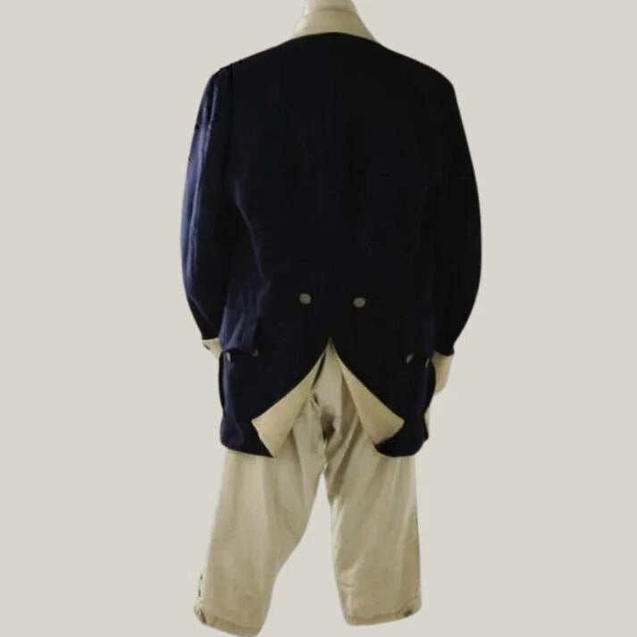 George Washington Uniform - Navy Blue Lapel Wool, Continental Army Coat - Custom Size, Complete Set| Blue Rolls Bespoke