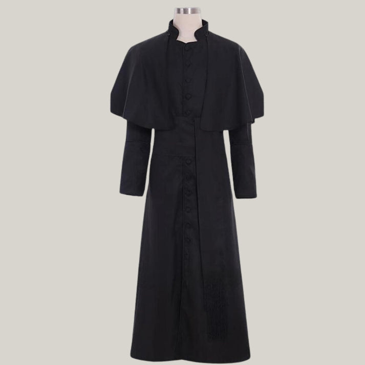 Catholic Preaching Robe  - Black Roman Cassock, Bishop Clergy Cassock, Preaching Robe, Clergy Attire robe