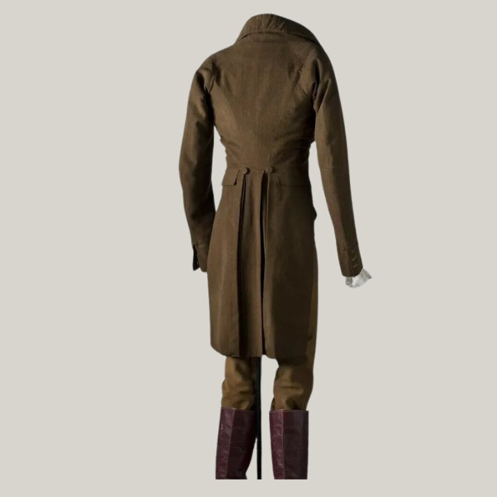 New Men's Regency Victorian Tailcoat – 1820s-1830s British Brown Coat for Historical Reenactment, Steampunk, & Vintage Gothic Costume