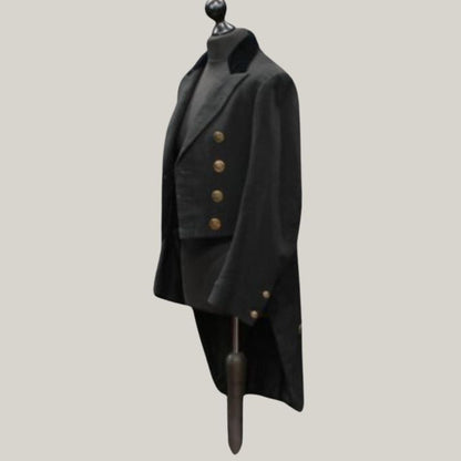 Brand New Regency dated 1840 – 1850 Regency Coat - Black velvet collar- Custom made wool coat - Historical tail coat - Unisex Jacket