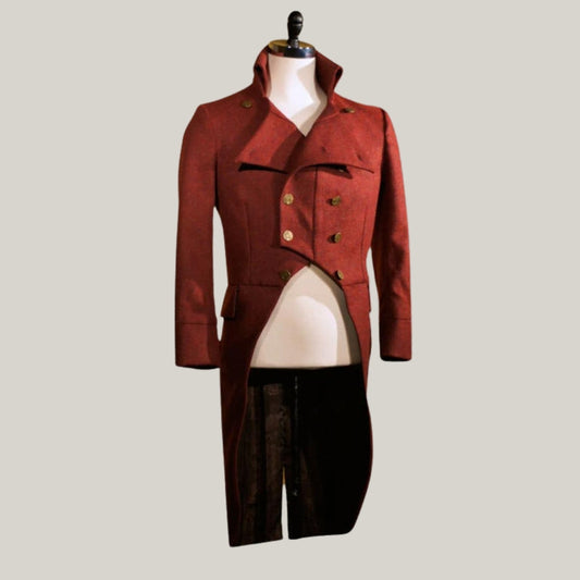Limited Edition Herringbone Tweed Regency Tailcoat – Custom Victorian & Steampunk Style | BlueRolls Bespoke