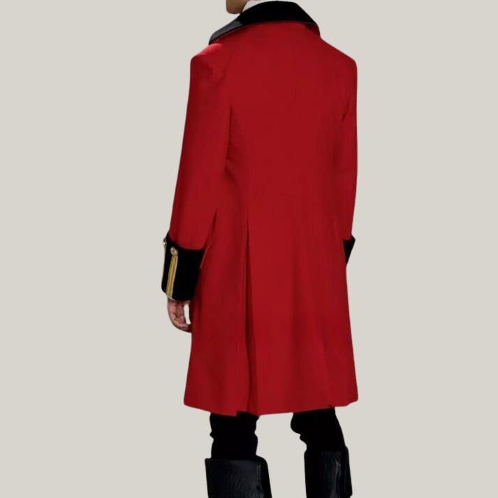 Handmade Men's Red Stylish Pirate Coat - Buccaneer Pirate Coat | Blue Rolls
