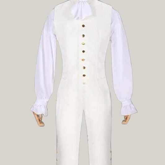 Men’s White Knee Breeches – Authentic Colonial Reenactment Attire | BlueRolls Bespoke