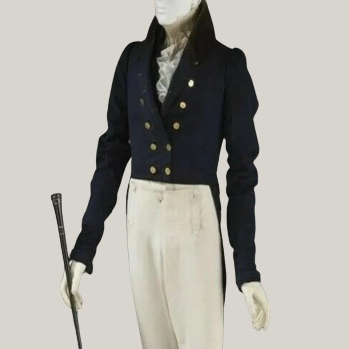 New Men Blue Wool Regency Coat, New 18th Century Napoleon Coat Of Army Navy Blue Regency Wool Coat