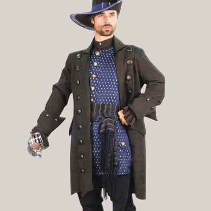 Blackbeard Pirate Coat, Men's Halloween coat , Pirates of Caribbean| Men's Deluxe Pirate Jacket Cosplay Costume - pirate coat - admiral coat