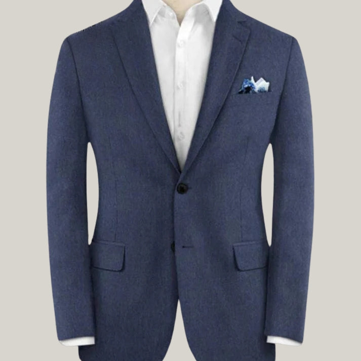 Handmade Blue Wool Suite - Men 2 Piece - Premium Quality Suites | Formal Wear|  By Blue Rolls Bespoke