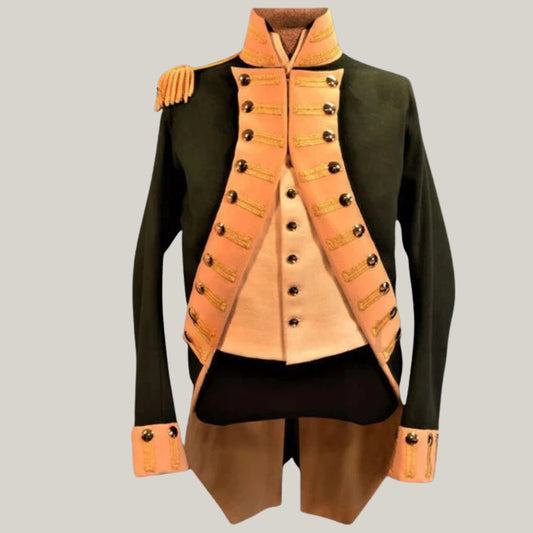 New American Rifle British Reproduction Officers Men Green Wool Coat | Green Michigan Legionary Coat | Blue Rolls Bespoke