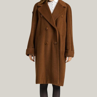 Limited Edition  Woman Brown wool Coat - winter coat long wool coat outerwear - winter coat vintage Brown Colour - Hand Made