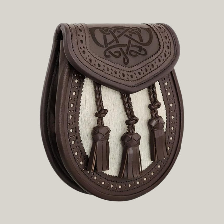 Unique Design Day Sporran Premium Leather Quality With Chain Belt