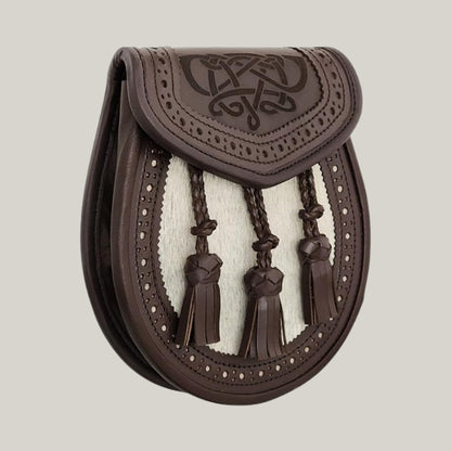 Unique Design Day Sporran Premium Leather Quality With Chain Belt