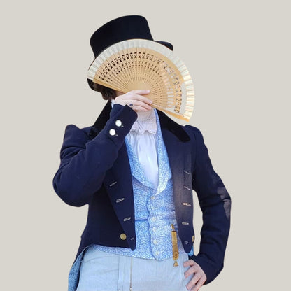 18th Century Military Jacket - Men's Blue Regency Tailcoat Historical Reenactment, Aristocratic Costume, Vintage Formal Wear, Halloween Coat