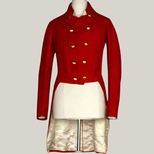 New Men's Red Wool Double-Breasted Victorian Tailcoat | Custom-Made Vintage Elegance from the 1800-1830 Regency Era By Blue Rolls