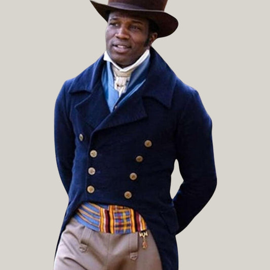 New Halloween Costume - Jeremy Malcolm Men Regency Jacket Tailcoat, Blue Wool 19th Century Tailcoat, Cosplay Tailcoat , Custom Made