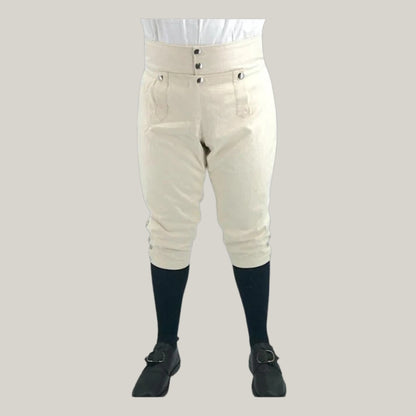 Men’s White Knee Breeches – Authentic Colonial Reenactment Attire | BlueRolls Bespoke