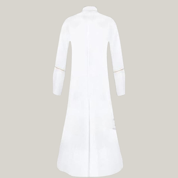 Caleb White/Black Clergy Robe for Men with Gold Contrast Cosplay legend Clergy Robe with Cincture Medieval Clergyman Vestments Roman Priest
