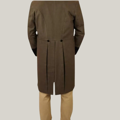 Brown Historical Emporium Men's Velvet Trimmed Sovereign Regency Tailcoat, Military Tailcoat, Colin Bridgerton - Victorian Style Hand Made