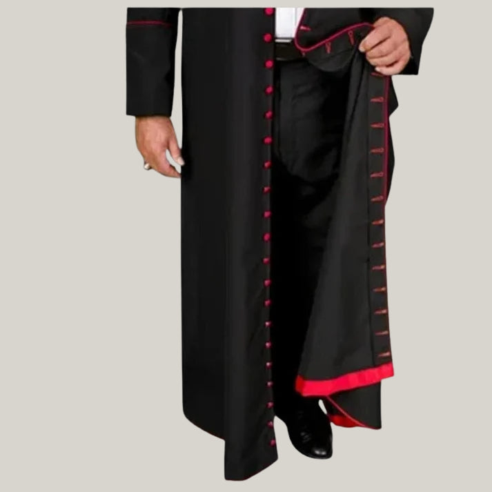 Bishop Cassock - Cosplay legend Clergy Robe with Cincture Medieval Clergyman Vestments Roman Priest Robe