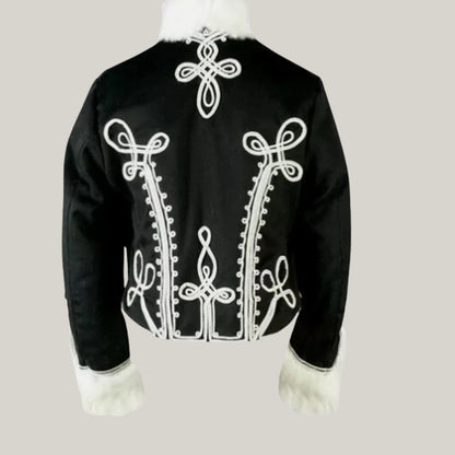 New Black Men's Wool Hussars Jacket - Black Wool 7th Light Dragoon Hussars Pelise 1810 Jacket