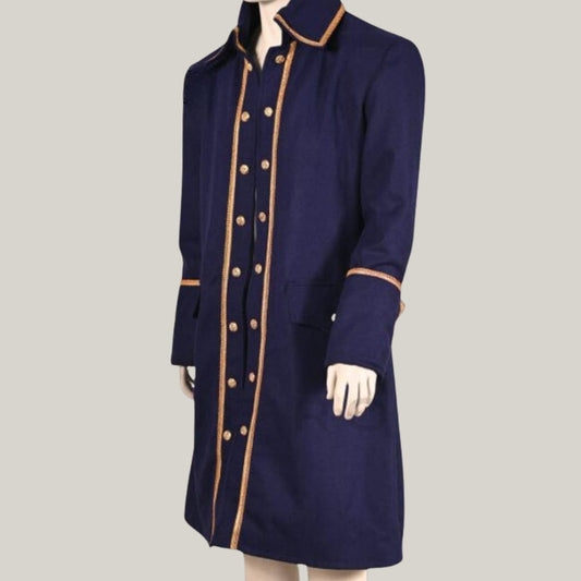 Royal New Men's British Naval 1984 Coat – Vintage Frock Coat with Rococo Colonial Flair | BlueRolls