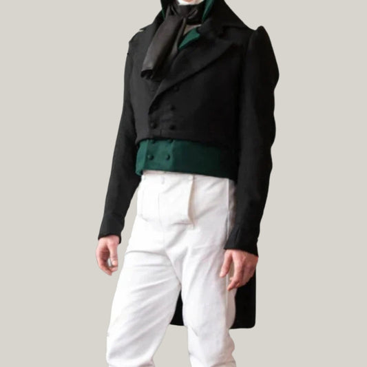 New Men's premium double breasted coat - Regency Coat | 1810-1830 British Wedding Tailcoat, Custom Made By Blue Rolls Bespoke