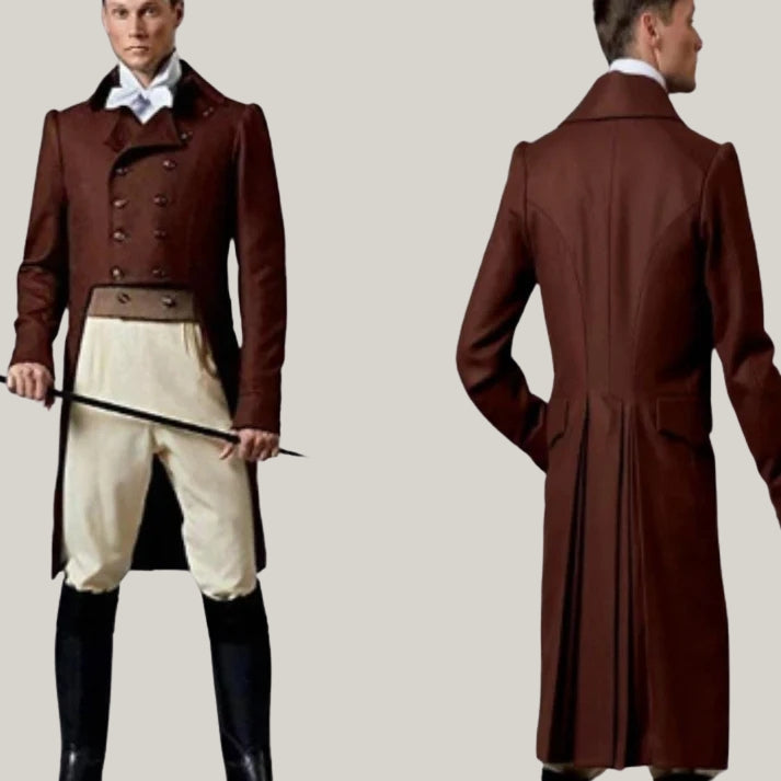 New Men's Brown Wool Regency Tailcoat – Custom-Made Pride Era Coat | BlueRolls Bespoke