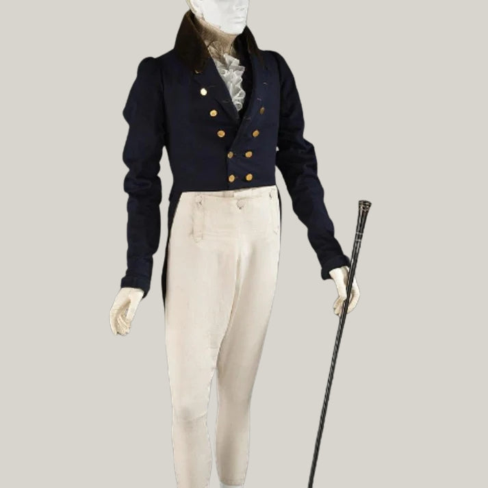 New Men Blue Wool Regency Coat, New 18th Century Napoleon Coat Of Army Navy Blue Regency Wool Coat