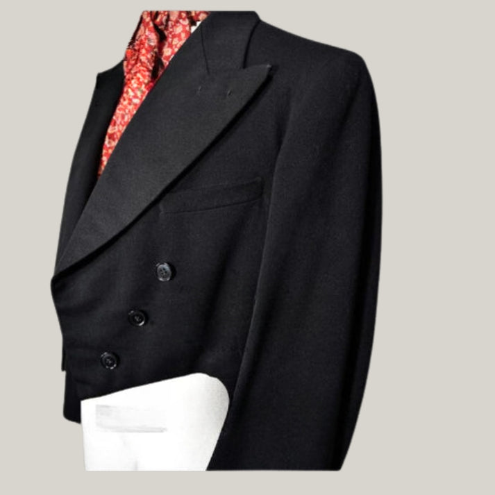 Original Vintage 1930s Tailored Regency Tailcoat – Men's Black Wool 18th Century Style | Made by BlueRolls