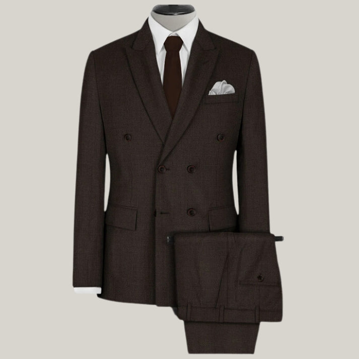 New Premium Men's tailored suit | 2-piece suit | Dark Brown | Napolean Dark Brown Double Breasted Jacket Style | Blue Rolls Bespoke