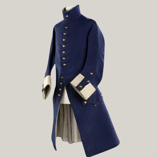 Men's 18th Century Navy Blue Pirate Coat - Historical Reenactment | Blue Rolls