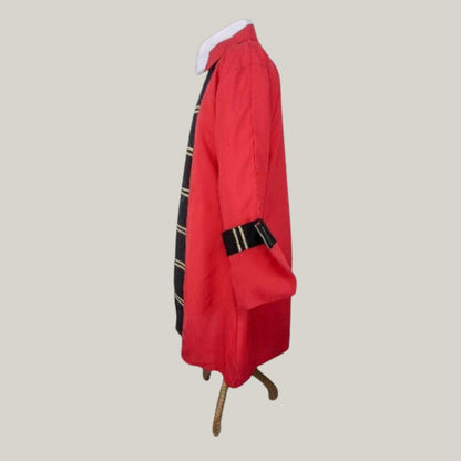 Blackbeard New Pirate Costume Men's Red Captain Black Lapel Wool Coat - pirate coat - Halloween Special