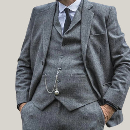 New Premium Men's tailored suit | 3-piece suit | Grey tweed |  | Peaky Blinders | Thomas Shelby | Blue Rolls Bespoke