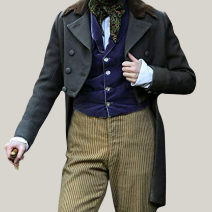 Women Dickinson TV Series Emily Dickinson Coat - Hand Made Steinfeld Coat - Ladies long tail coat | Blue Rolls