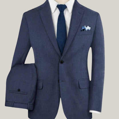 Handmade Blue Wool Suite - Men 2 Piece - Premium Quality Suites | Formal Wear|  By Blue Rolls Bespoke